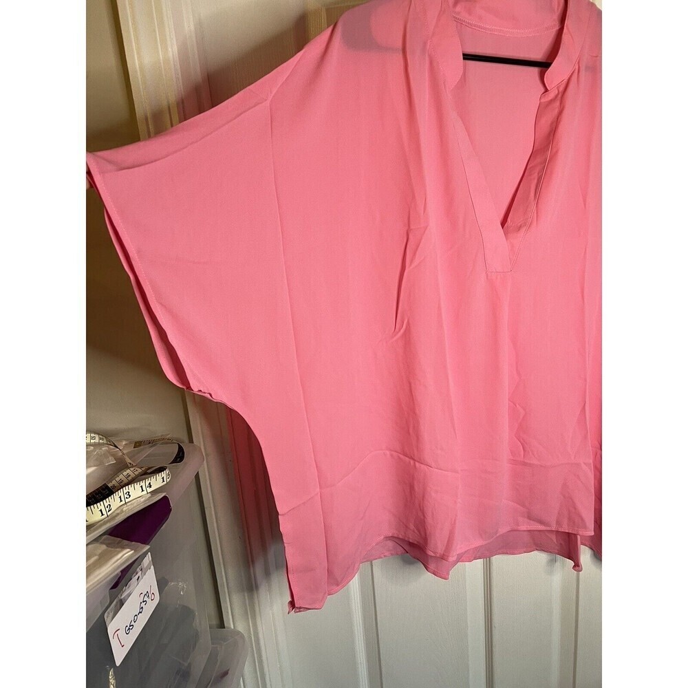 Women’s Pink V-Neck Batwing Sleeve Blouse Size 2X NWOT - Picture 4 of 9